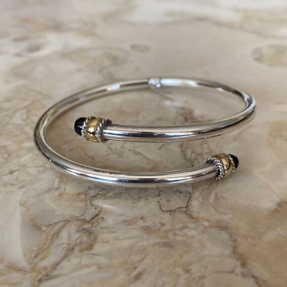 Vintage 925 Sterling Silver Bypass Bracelet - Picture 1 of 11